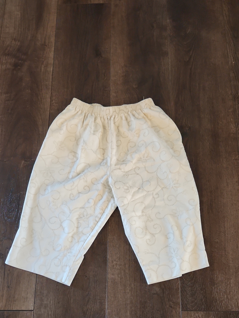 Vtg Bon Cream Swirl Print Capri Pants MP